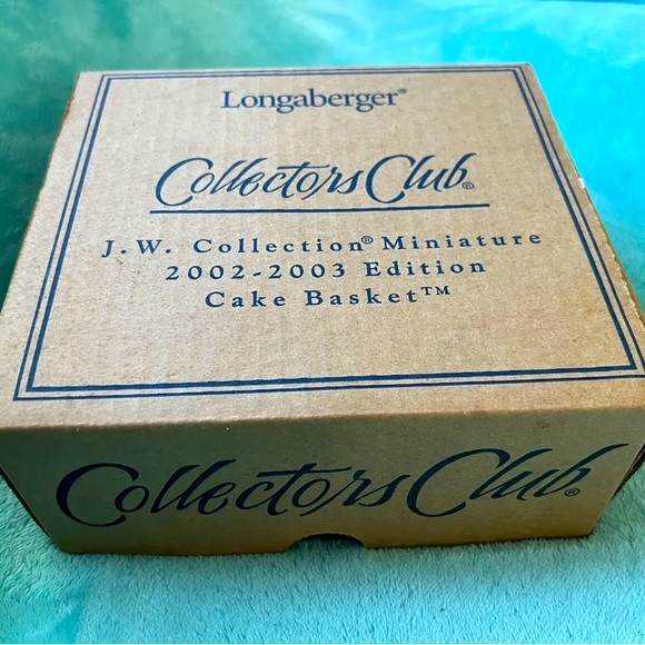 Longaberger JW Collection Mini Miniature Cake Basket Liner Protector Riser Box - Picture 7 of 9